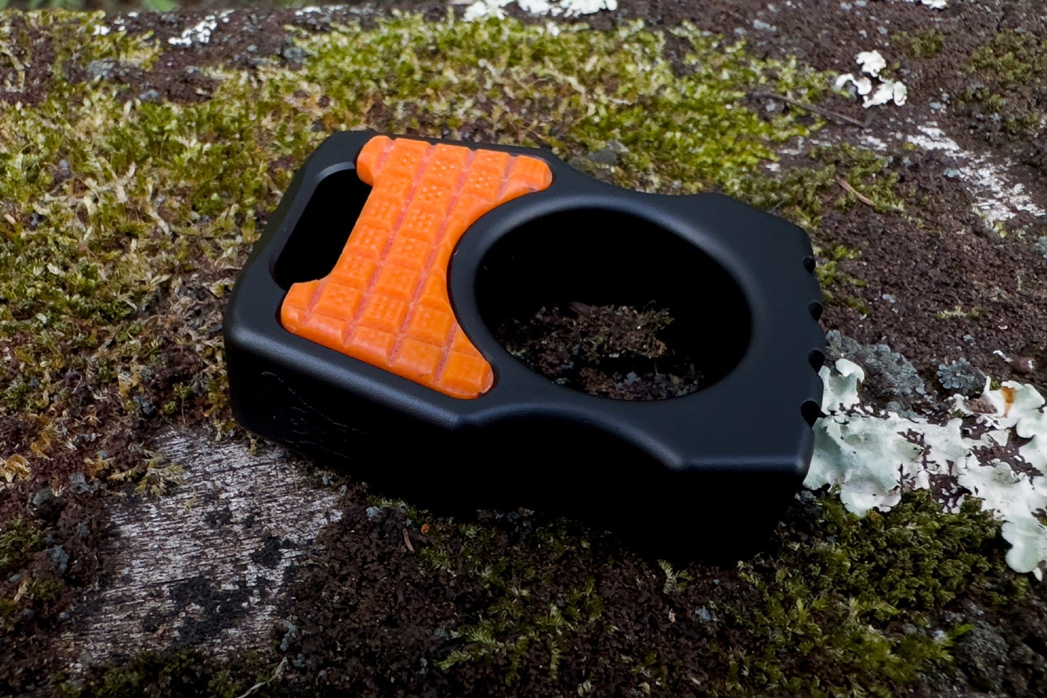 G-10 Orange Frag Pattern Inlay for Swampy Custom Keychains