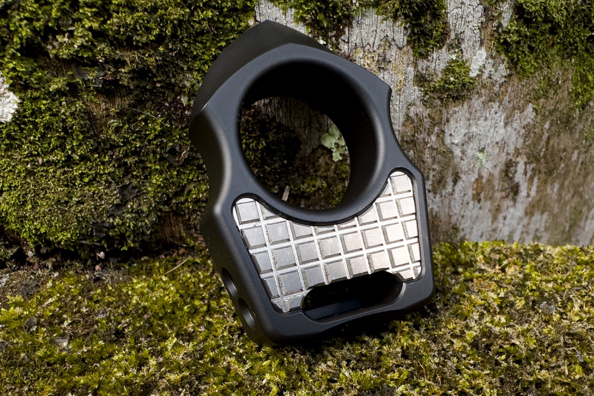 Titanium Sandblasted Frag Pattern Inlay for Swampy Custom Keychains