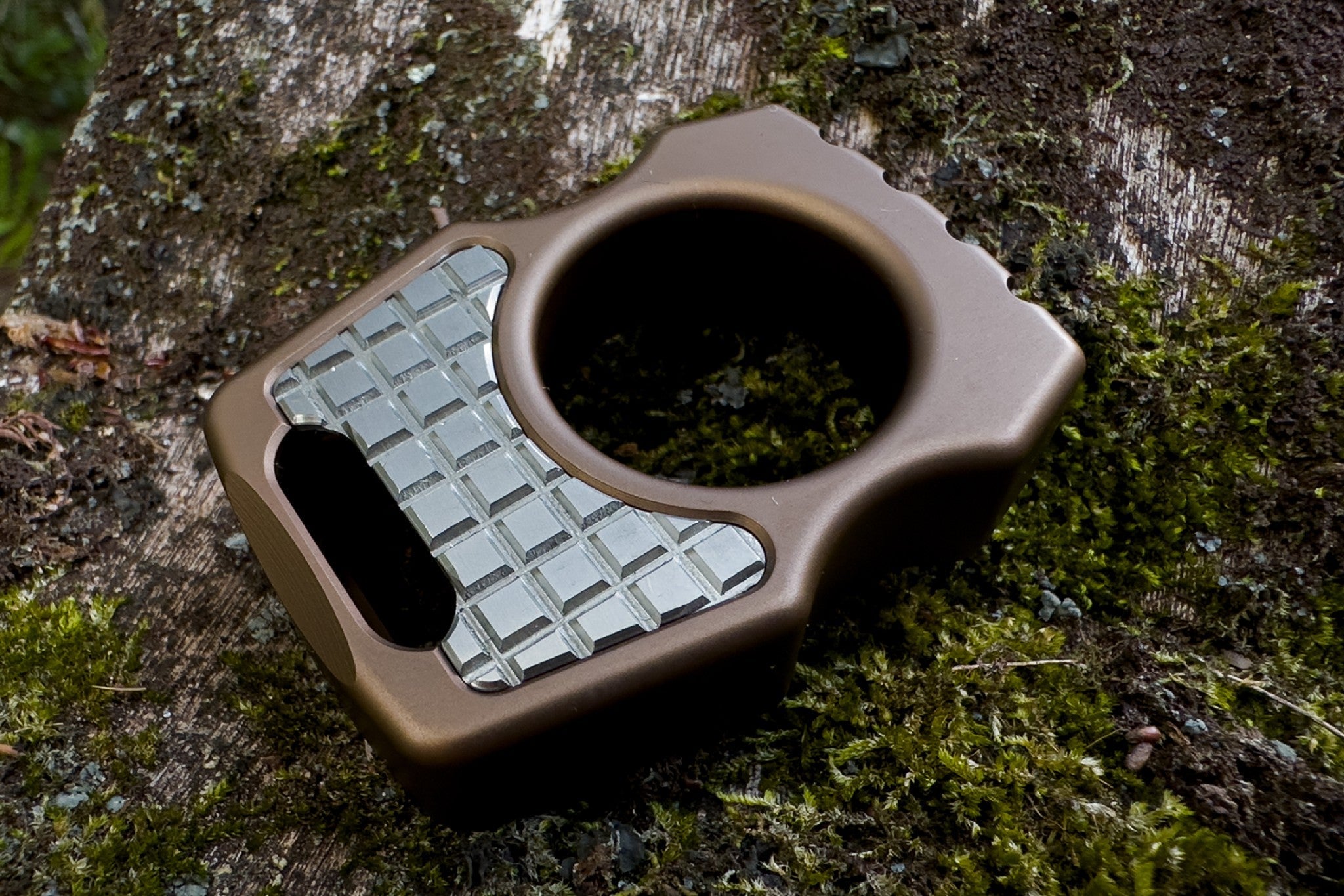 Titanium Sandblasted Frag Pattern Inlay for Swampy Custom Keychains