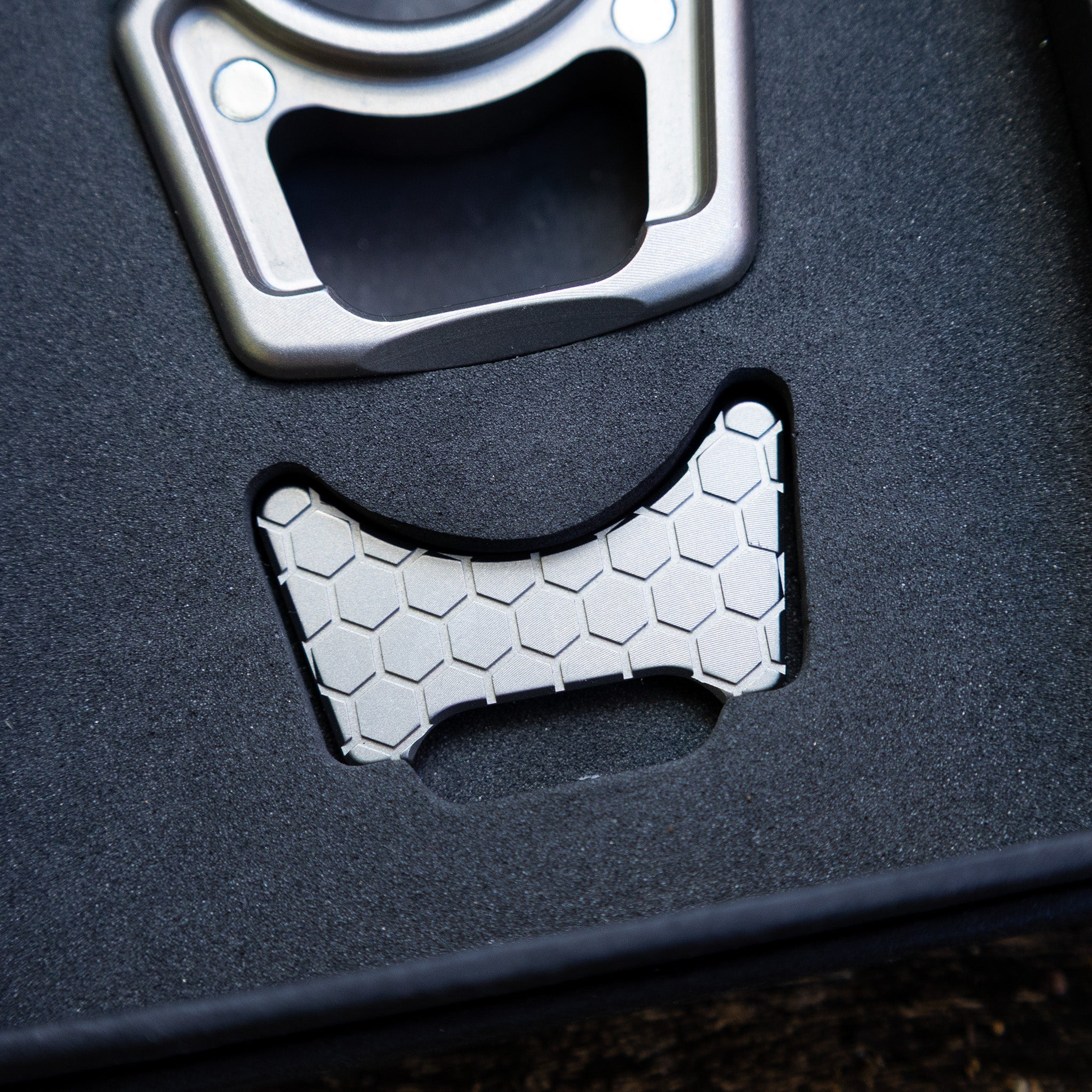 Titanium Honeycomb Mark 1 Inlay for Swampy Custom EDC Keychains