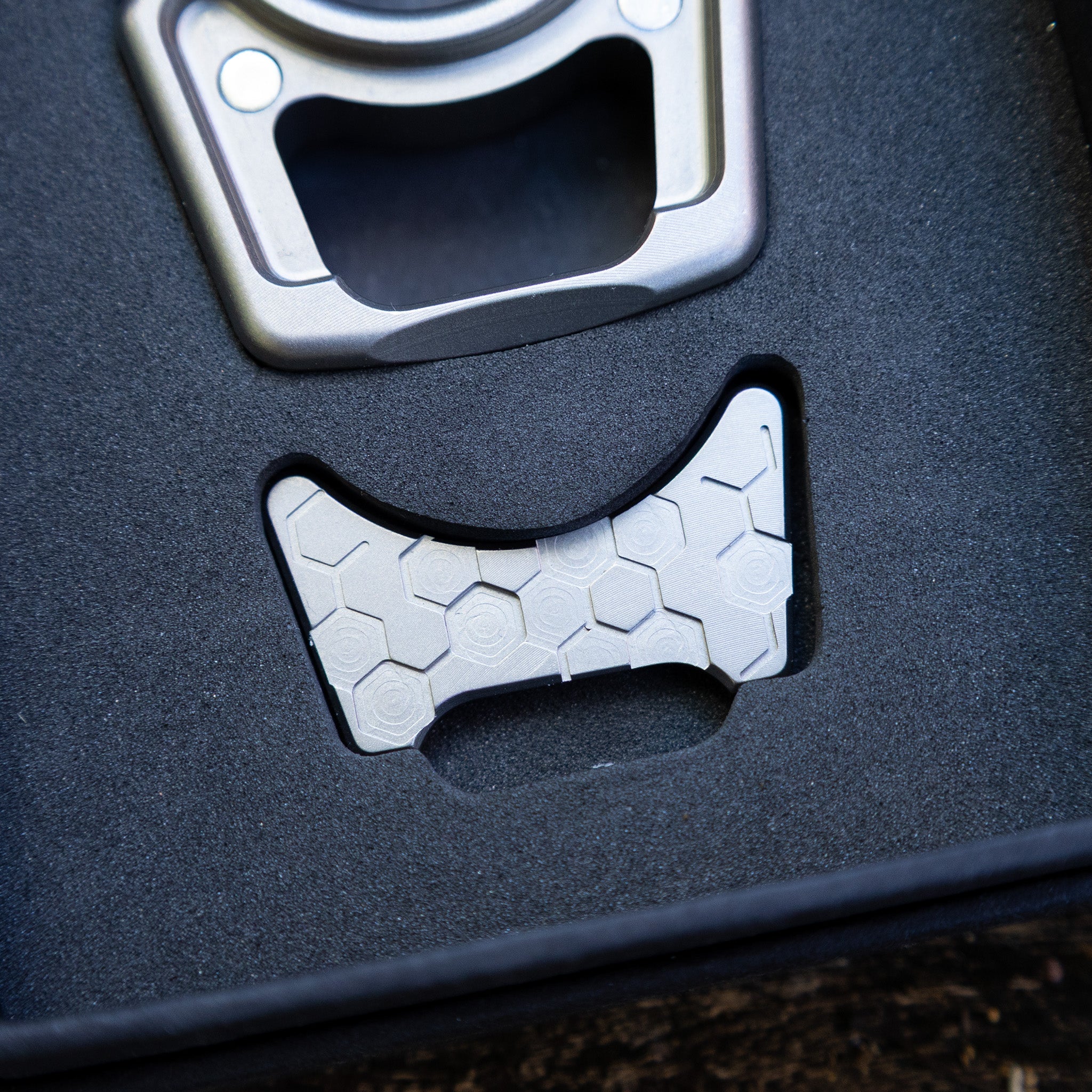 Titanium Honeycomb Mark 3 Inlay for Swampy Custom Keychains