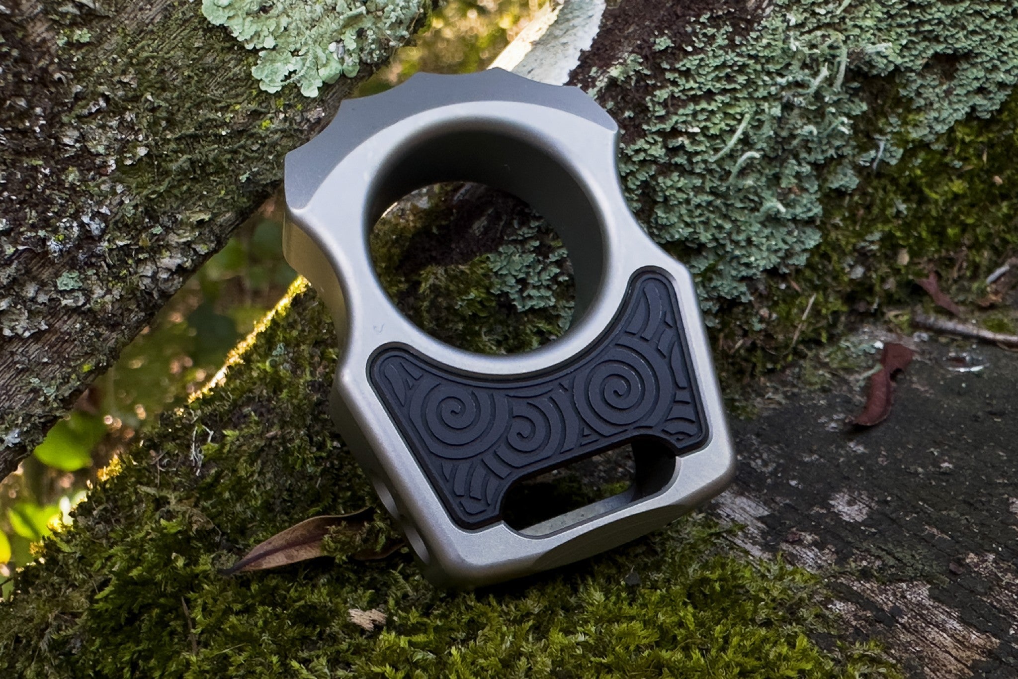 Aluminum Black Anodized Japanese Pattern Inlay for Swampy Custom Keychains