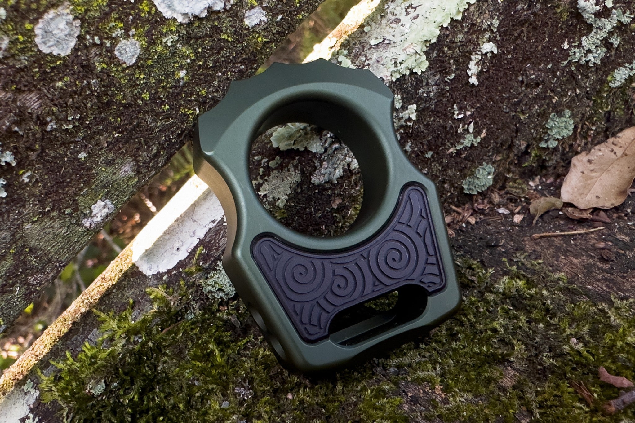 Aluminum Black Anodized Japanese Pattern Inlay for Swampy Custom Keychains