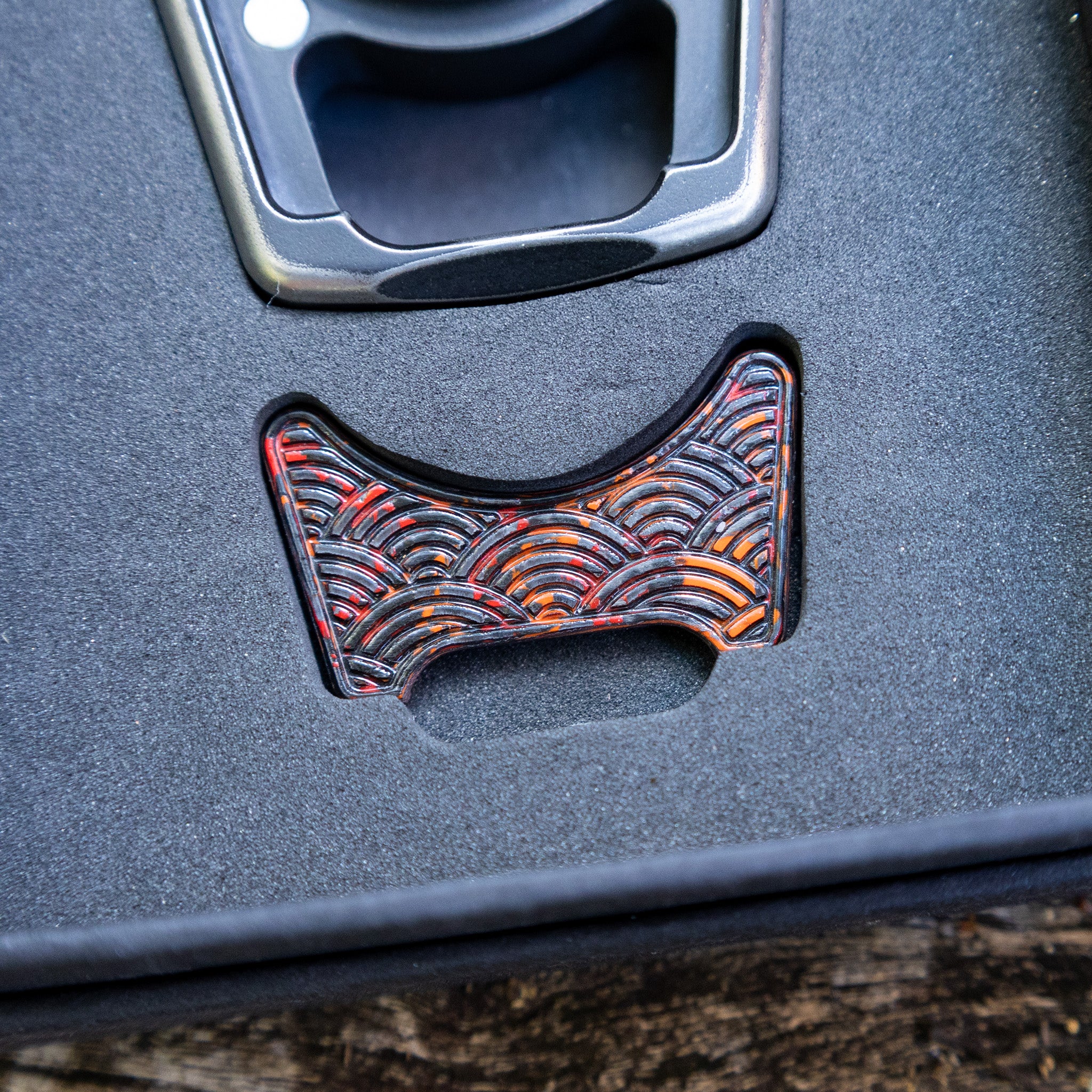 Carbon Fiber Mars Valley Seigaiha Pattern Inlay for Swampy Custom Keychains