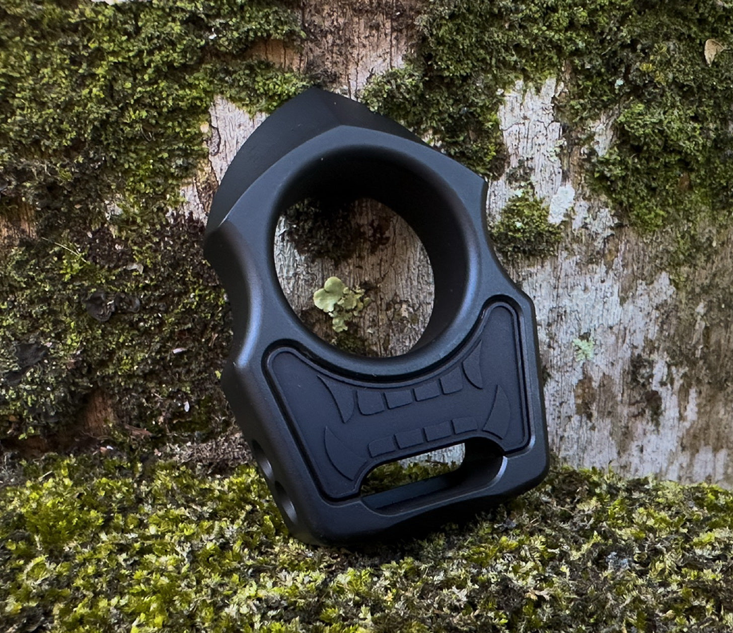 Aluminum Black Anodized Mengu Mempo Inlay for Swampy Custom Keychains