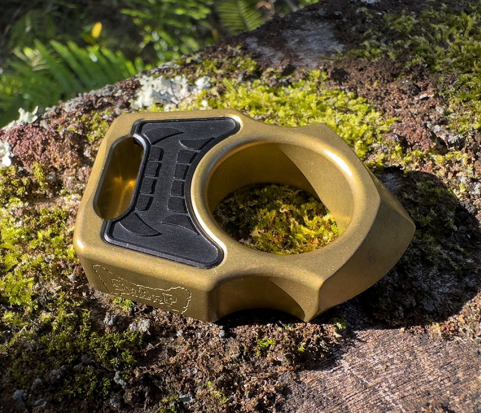 Aluminum Black Anodized Mengu Mempo Inlay for Swampy Custom Keychains