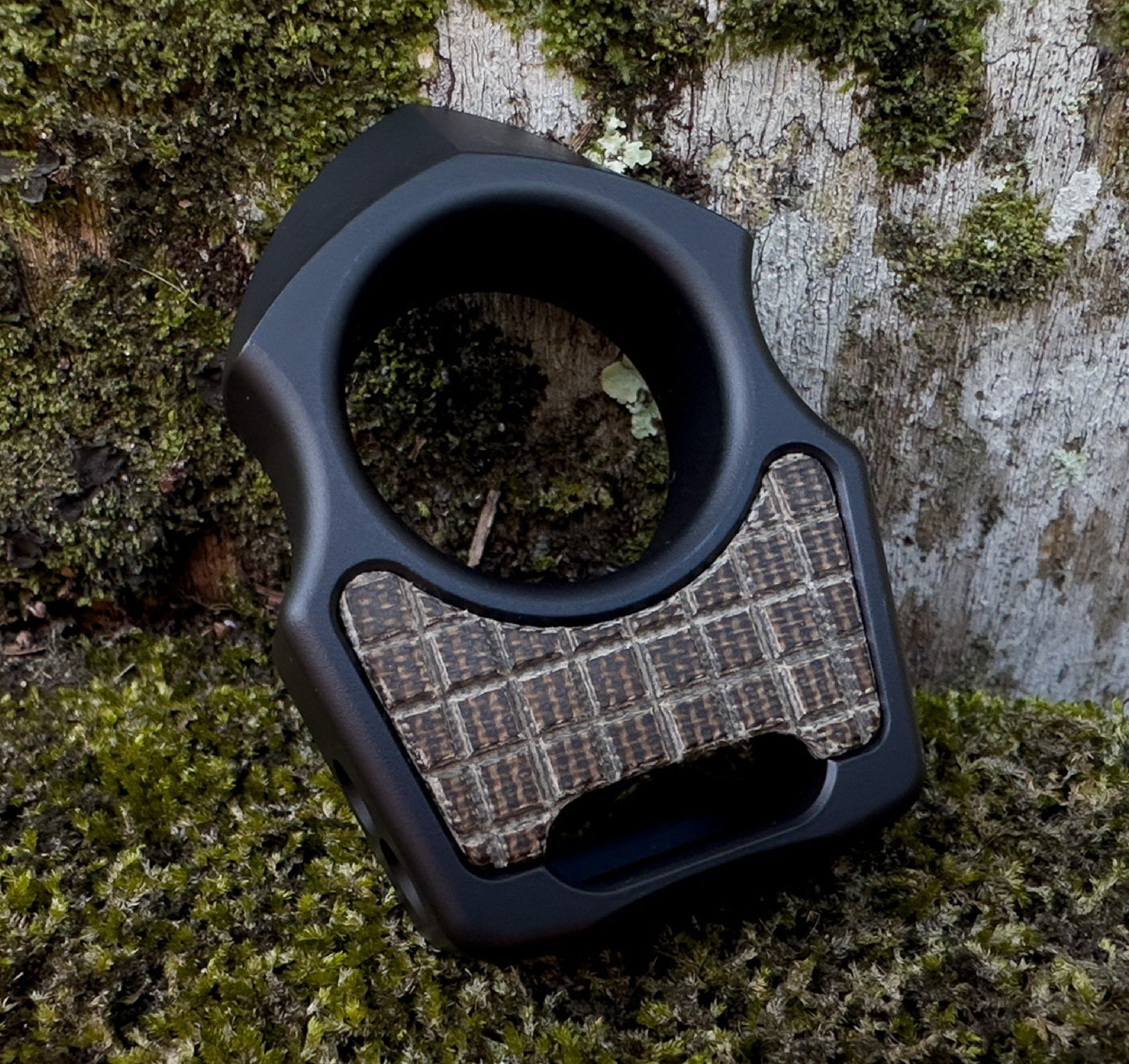 OD Green Canvas Micarta Frag Pattern Inlay for Swampy Custom Keychains