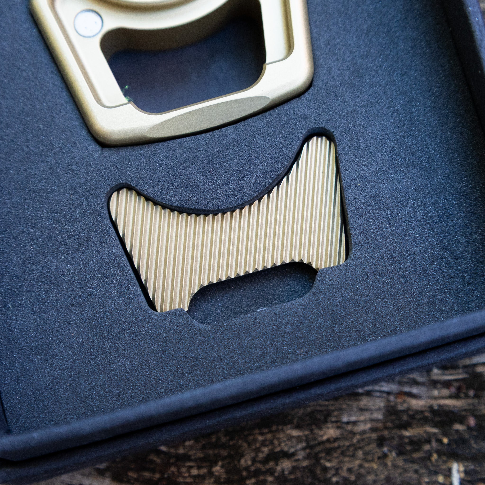 Brass Diagonal Lines Pattern Inlay for Swampy Custom Keychains