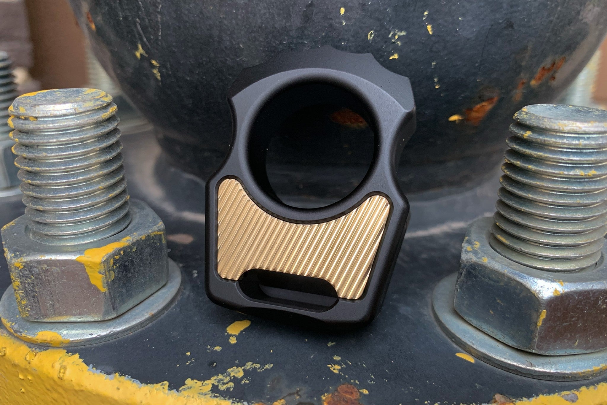 Brass Diagonal Lines Pattern Inlay for Swampy Custom Keychains