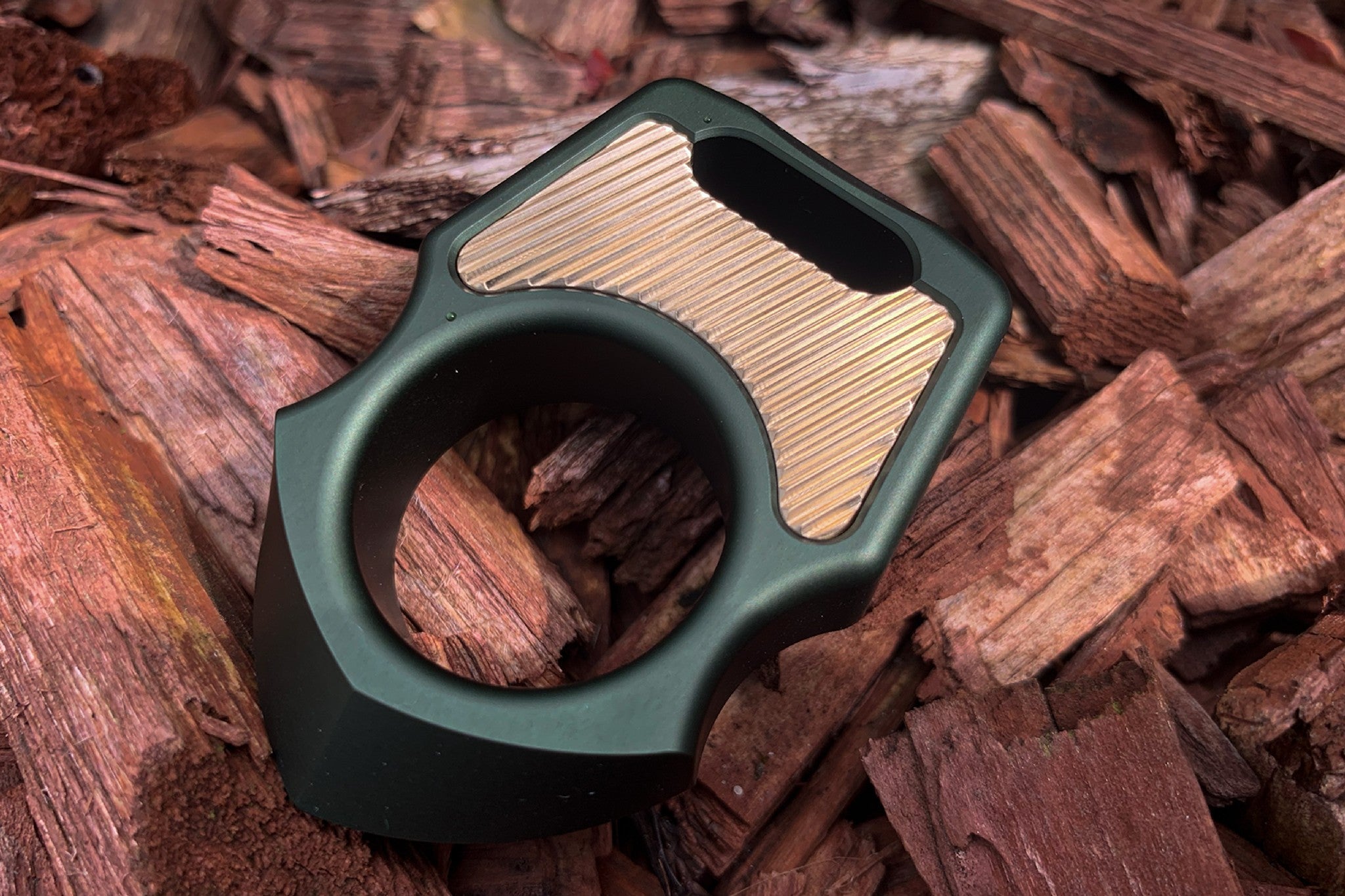 Brass Diagonal Lines Pattern Inlay for Swampy Custom Keychains