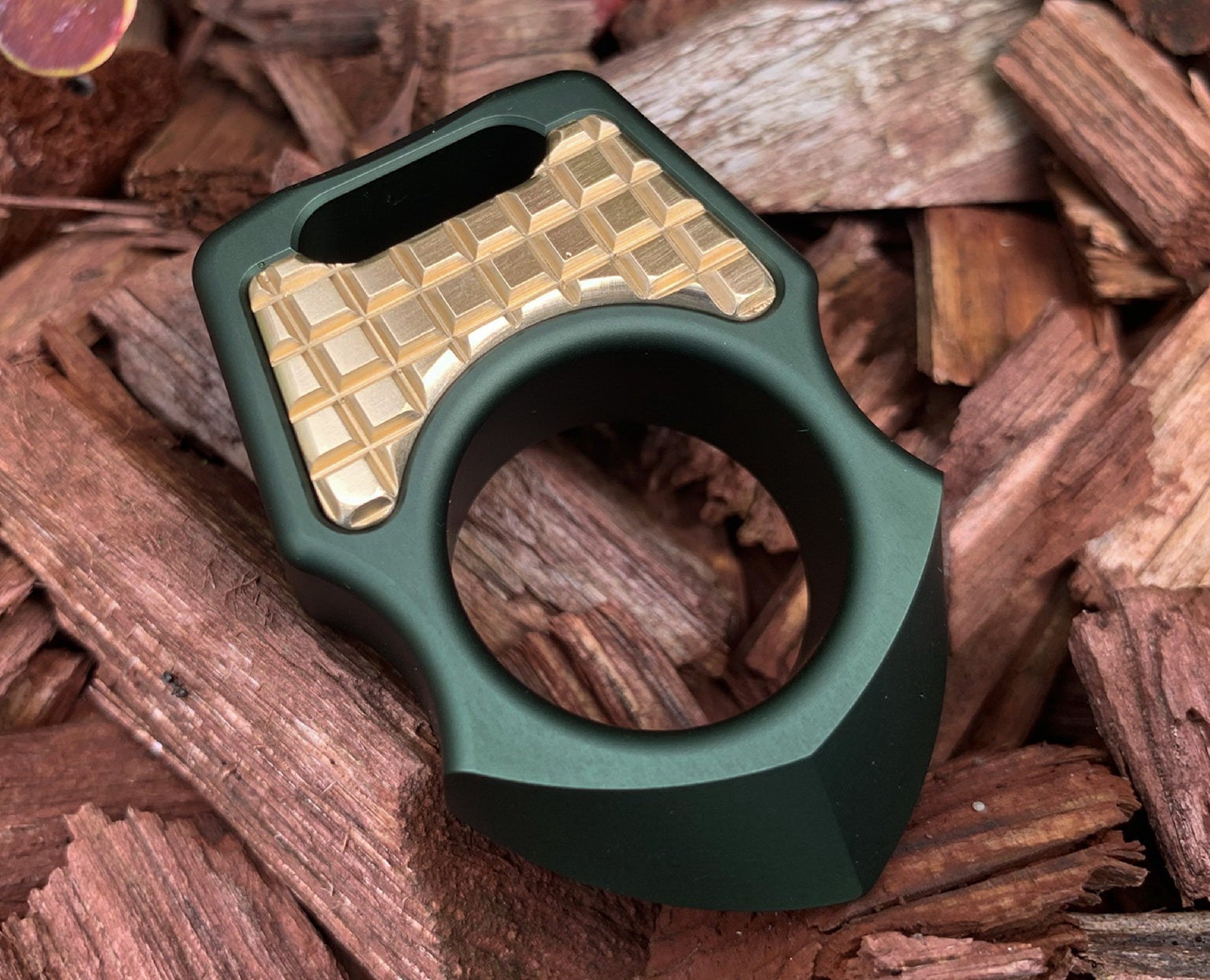 Brass Frag Pattern Inlay for Swampy Custom Keychains