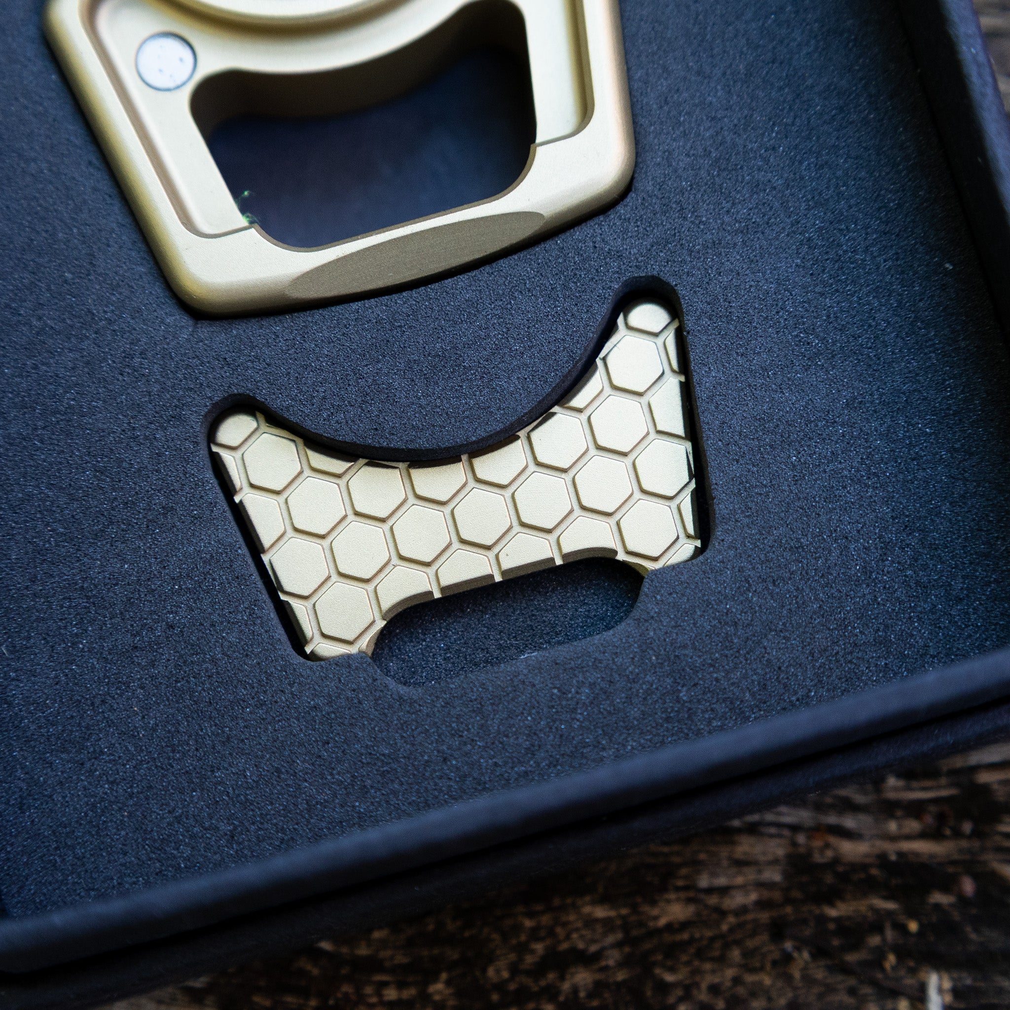 Brass Honeycomb Mark 1 Inlay for Swampy Custom Keychains