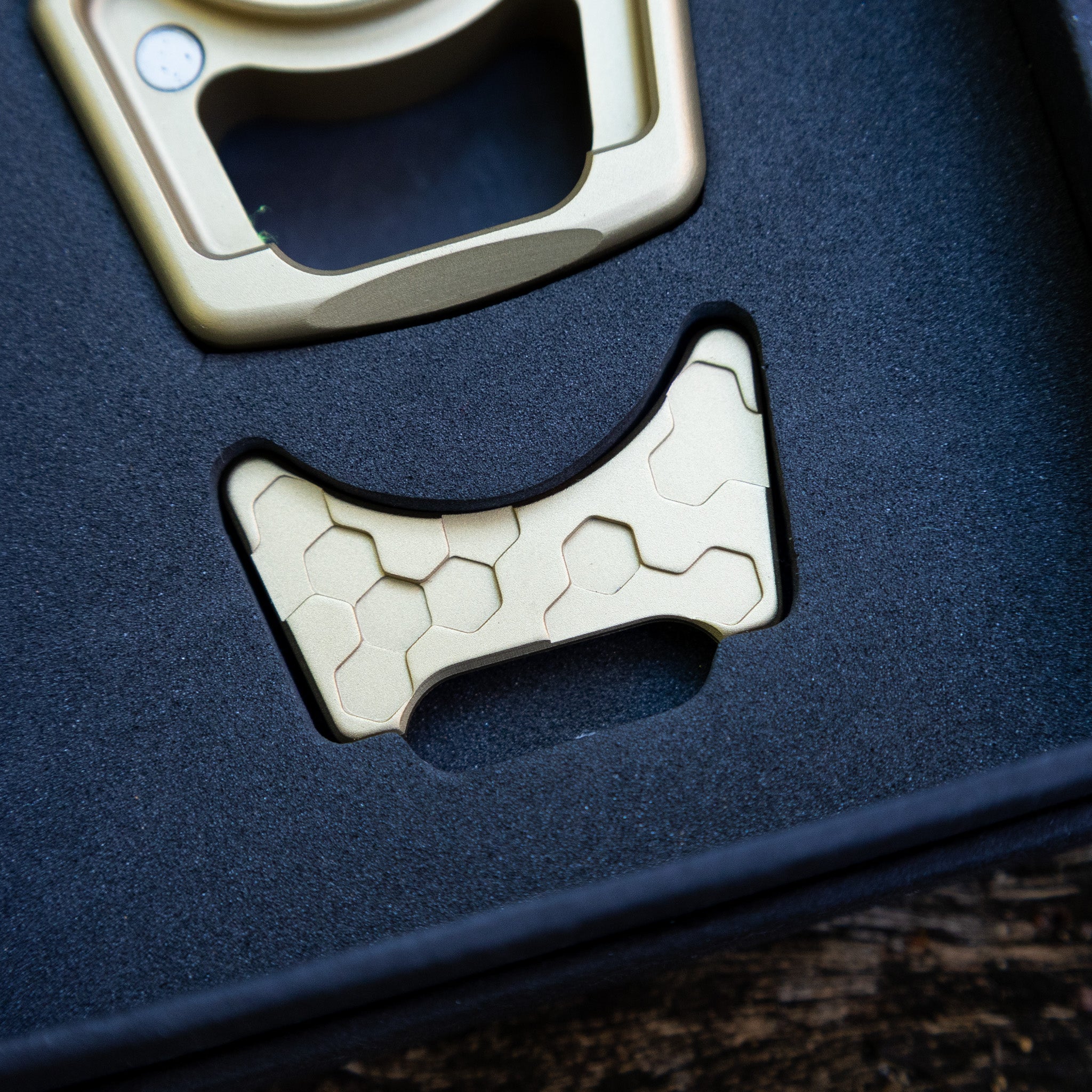 Brass Honeycomb Mark 2 Inlay for Swampy Custom EDC Keychains