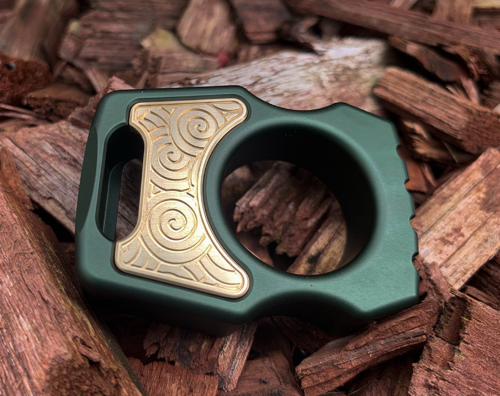 Brass Japanese Pattern Inlay for Swampy Custom Keychains