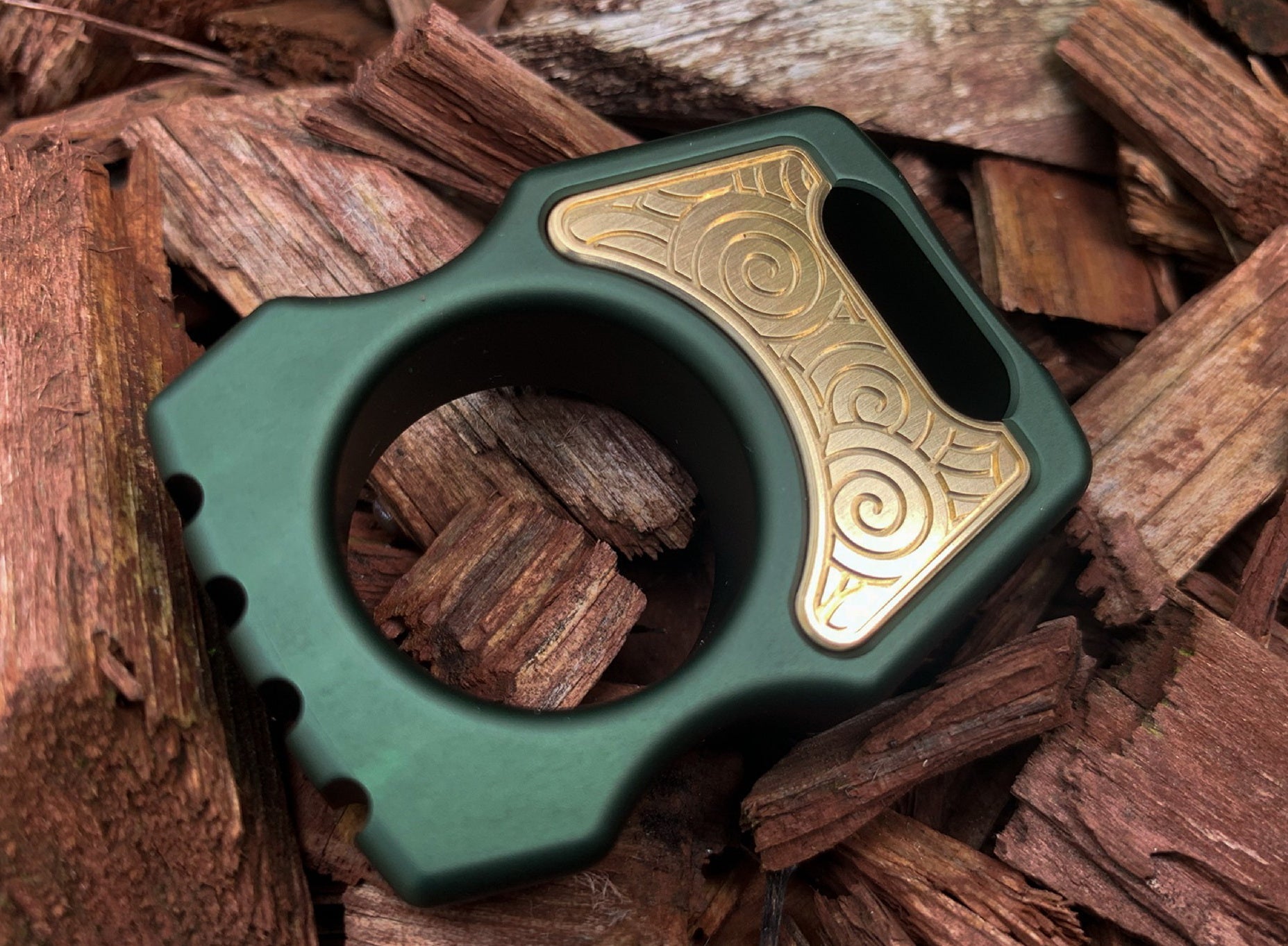 Brass Japanese Pattern Inlay for Swampy Custom Keychains