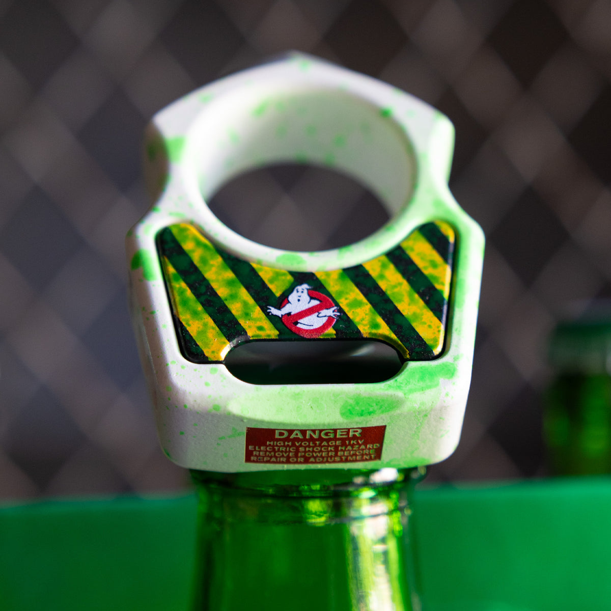 Swampy Shark Ghostbusters Mark 1 Titanium Bottle Opener Keychain Cerakote