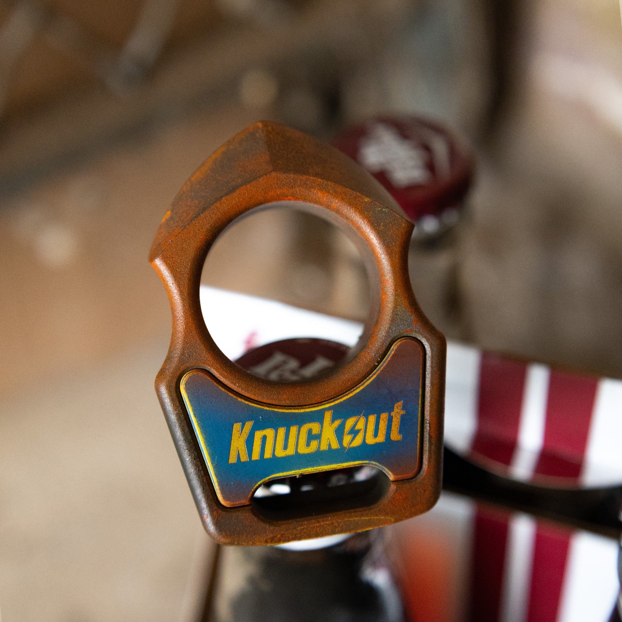 Swampy Shark Knuckout Rusty Cerakote Bottle Opener Keychain
