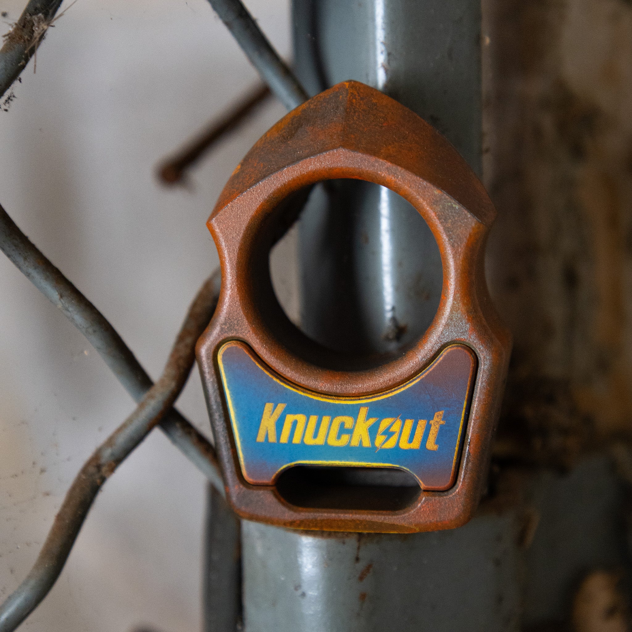 Swampy Shark Knuckout Rusty Cerakote Bottle Opener Keychain