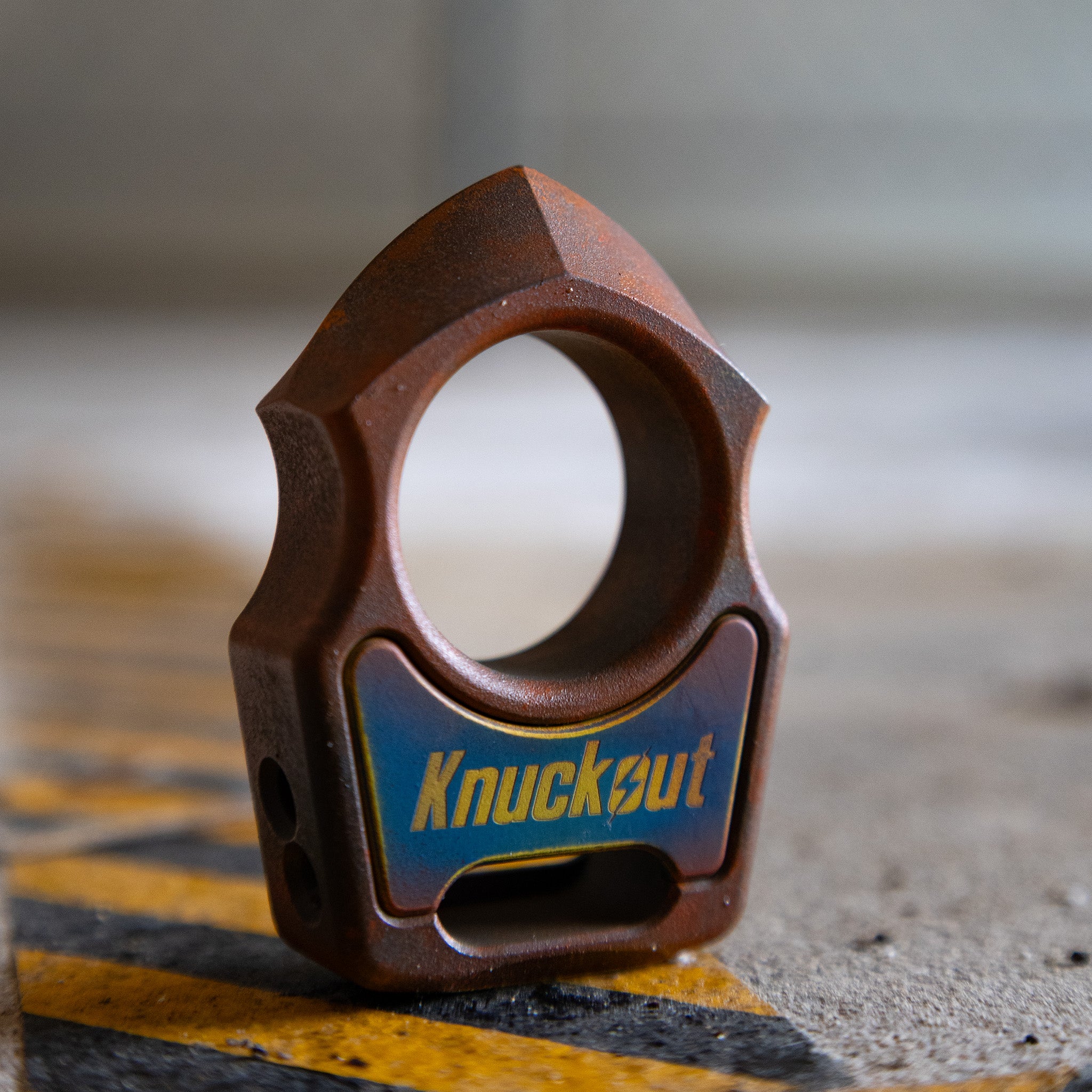 Swampy Shark Knuckout Rusty Cerakote Bottle Opener Keychain