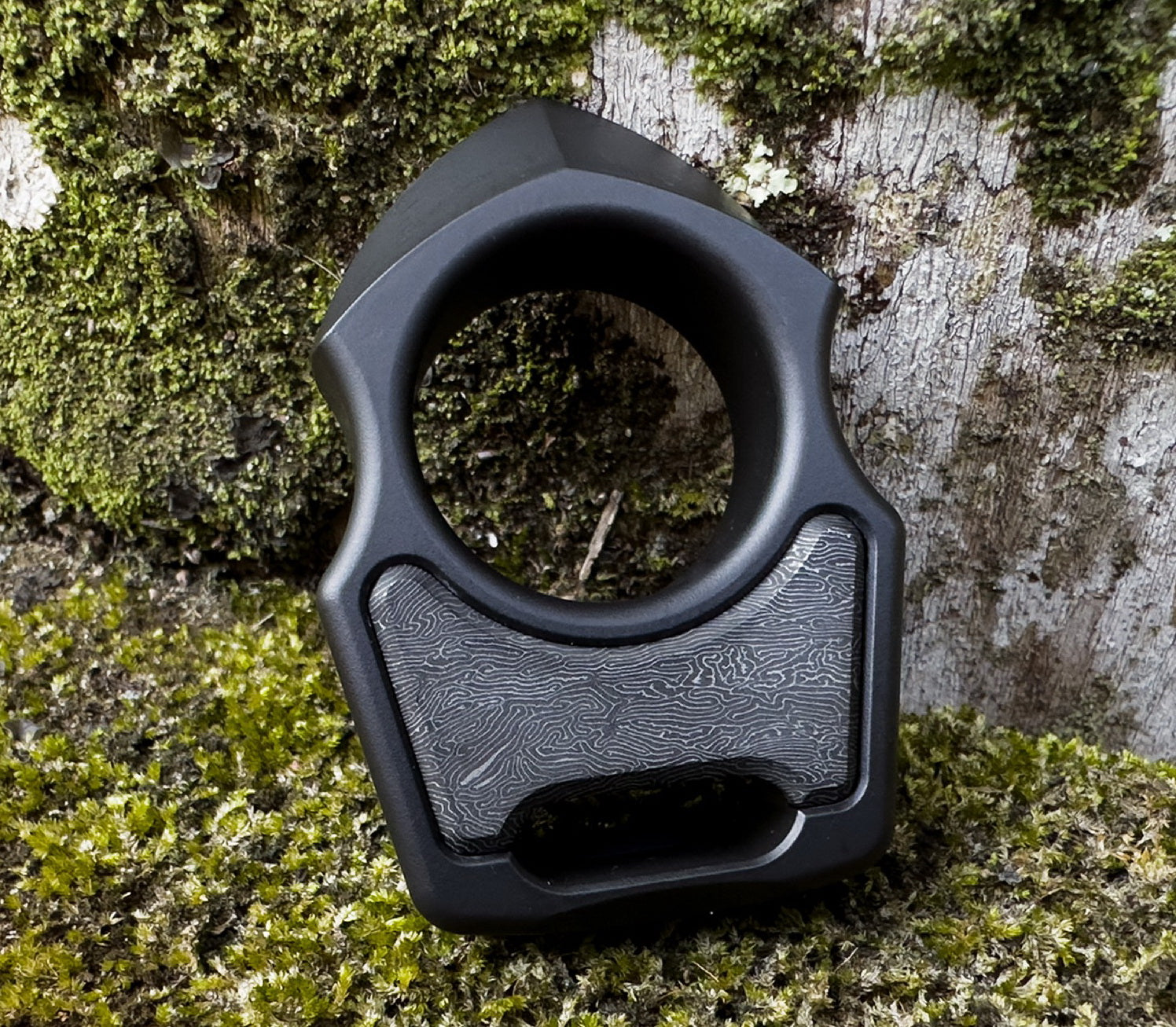 Carbon Fiber Space Coral Silver SS Inlay for Swampy Custom Keychains