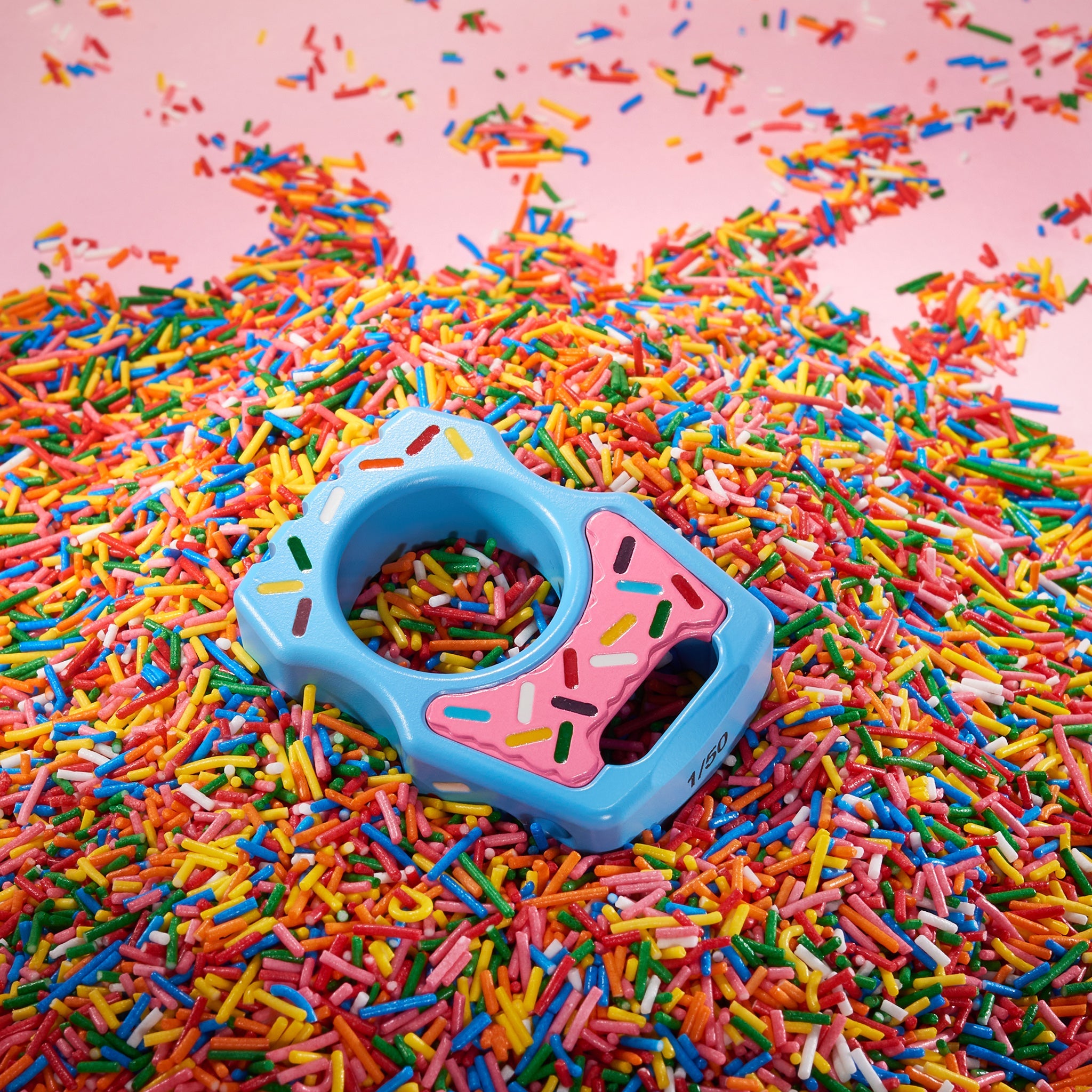 Swampy Whale Dessert Warrior Titanium Bottle Opener Keychain Cerakote Blue