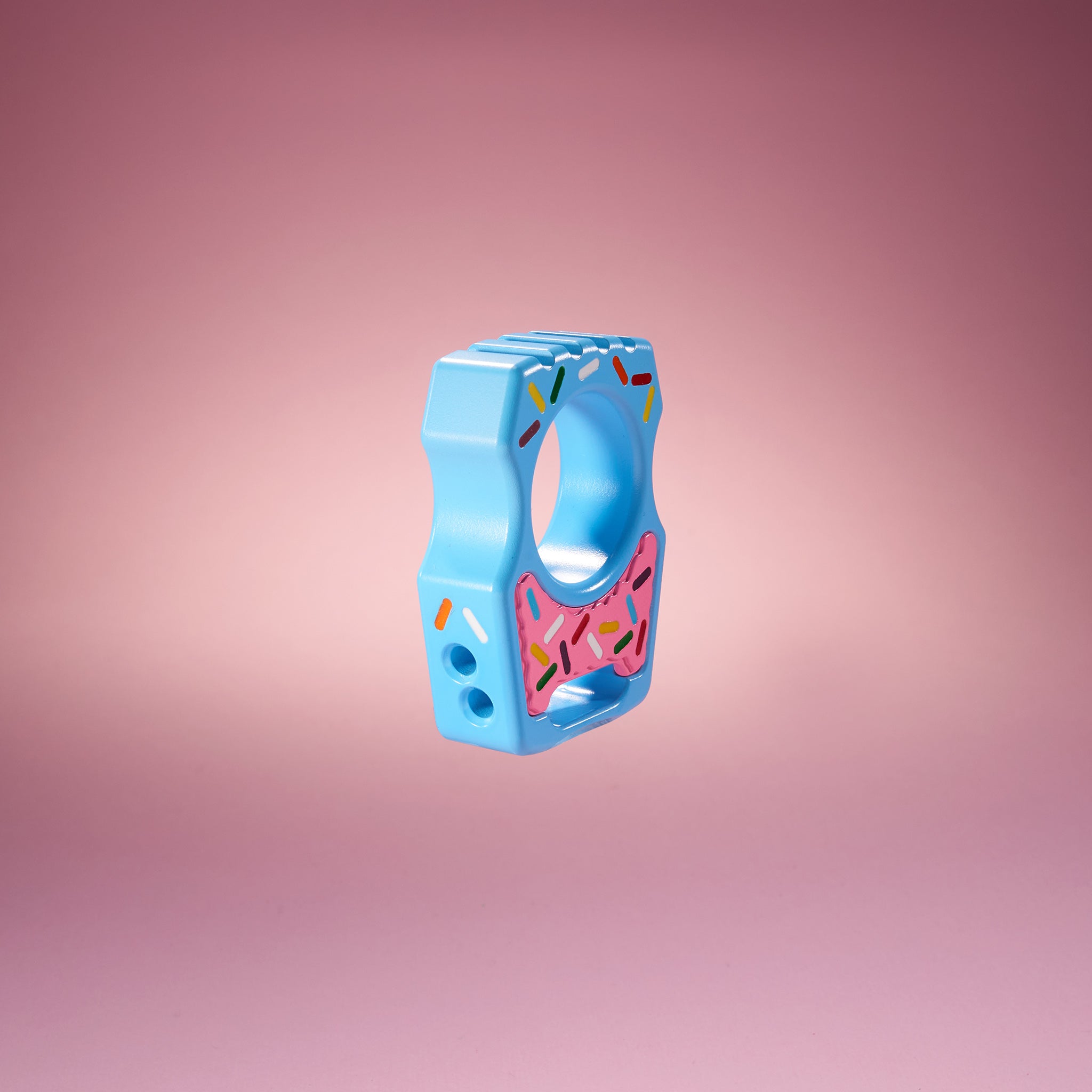 Swampy Whale Dessert Warrior Titanium Bottle Opener Keychain Cerakote Blue