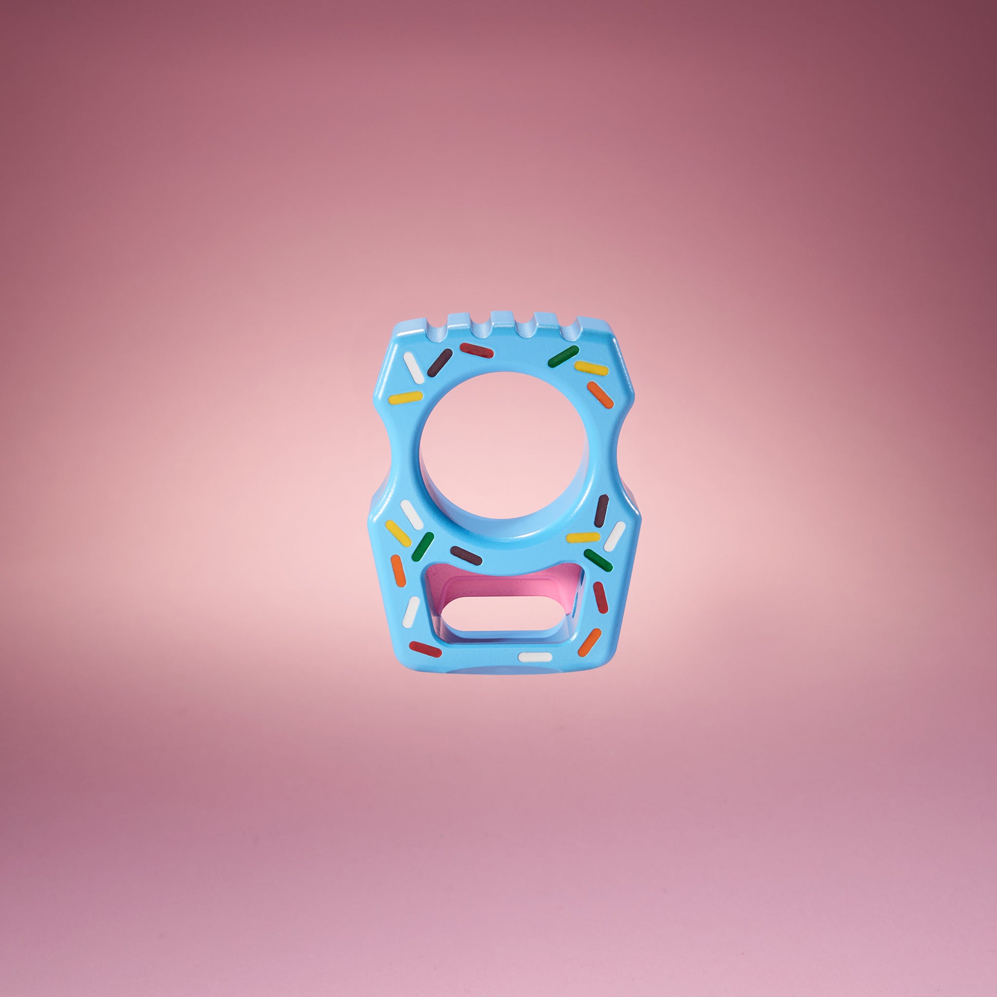 Swampy Whale Dessert Warrior Titanium Bottle Opener Keychain Cerakote Blue