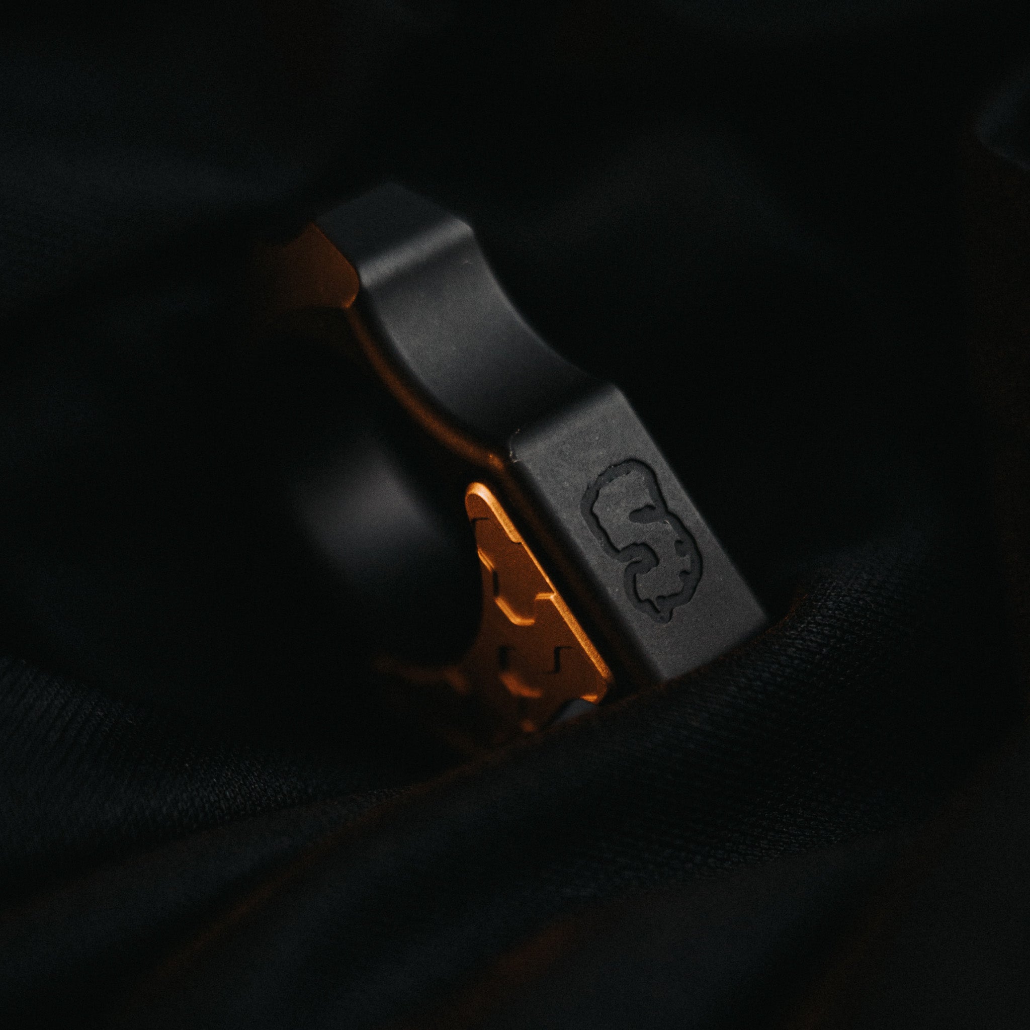 Set of Titanium EDC Keychain Swampy Alligator Cerakote Armor Black & Replaceable Brass Honeycomb Mark 2 Inlay